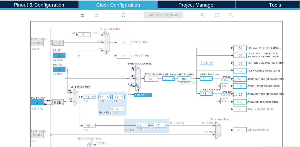 Clock configuration